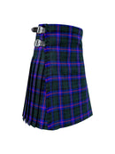 Plaid kilt with a belt on a white background