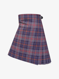 Plaid kilt with a belt on a white background