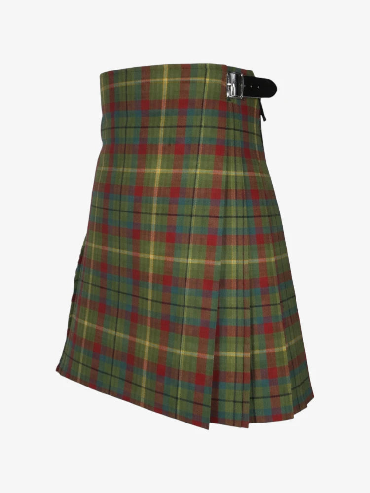 Plaid kilt with a belt on a white background
