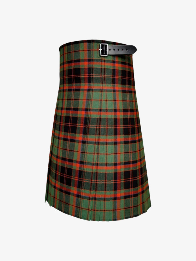 Plaid kilt with a belt on a white background