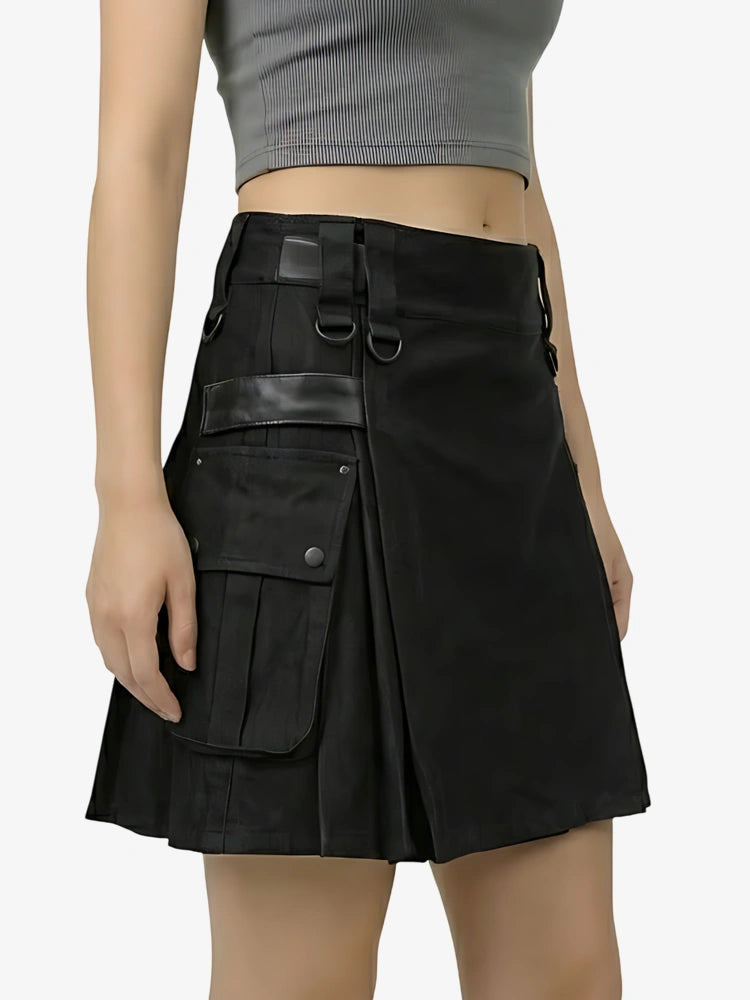 Custom Made Black Women Utility kilt