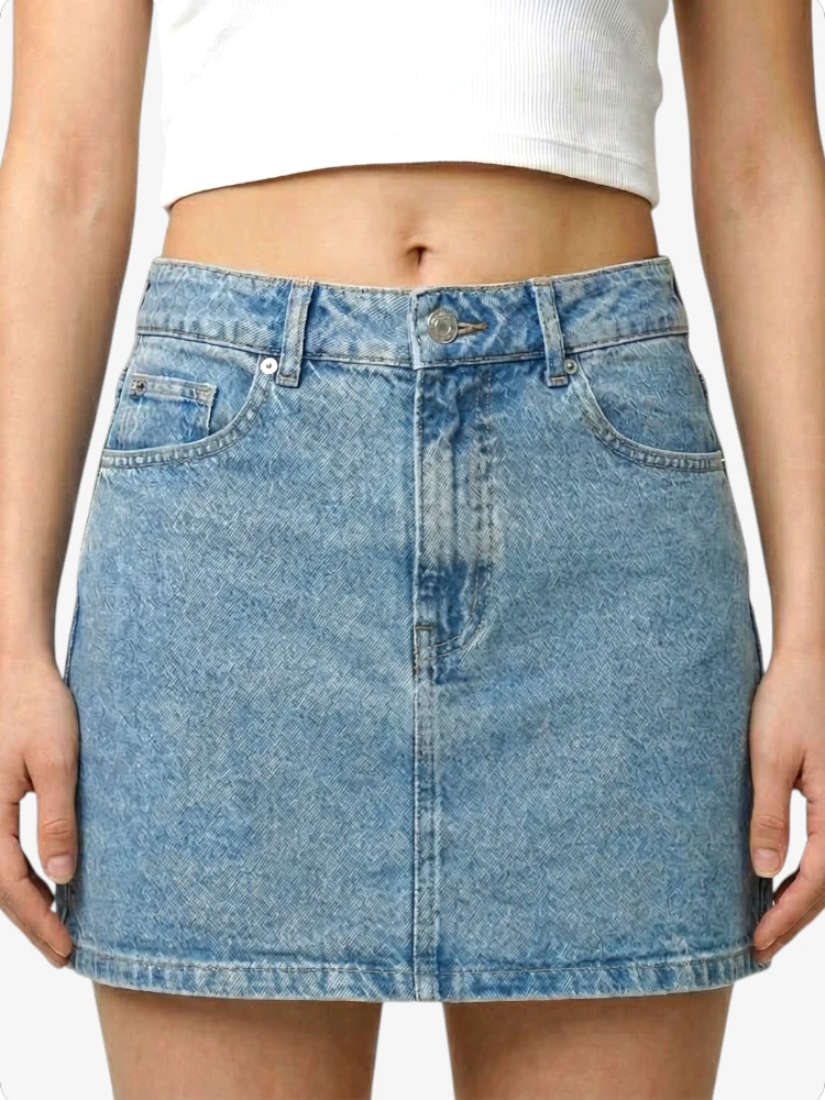 Custom Made High Quality Sky Blue Denim Skirt