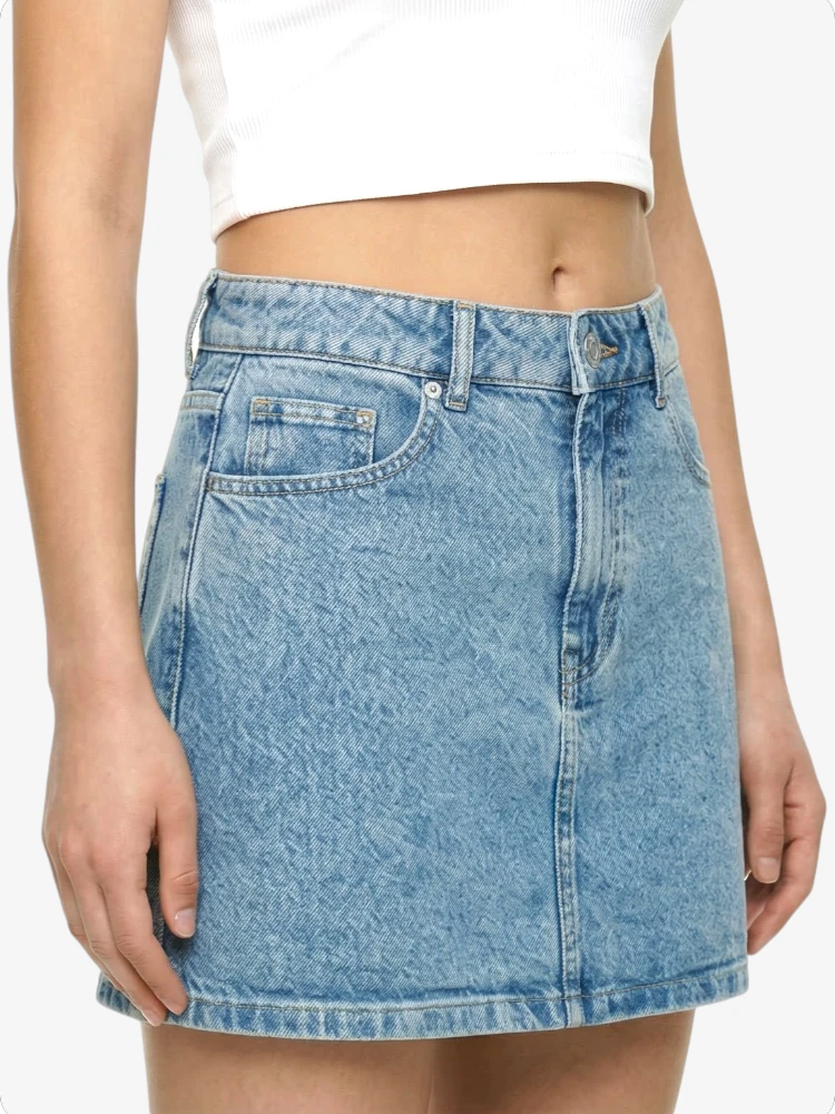 Custom Made High Quality Sky Blue Denim Skirt