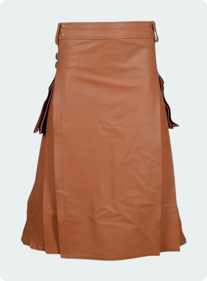 Traditional Brown Leather Kilt