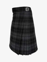 Dark Grey Highlander Tartan Kilt Left Side