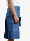 Electric Blue skirt with a pocket on a white background