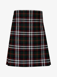 Plaid Kilt with black, red, and white pattern on a white background