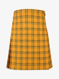 Yellow plaid kilt on a white background