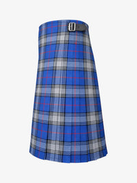 Blue plaid kilt right side on a white background