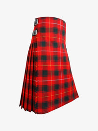 Red and black plaid kilt on a white background