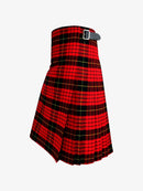 Red and black plaid kilt on a white background