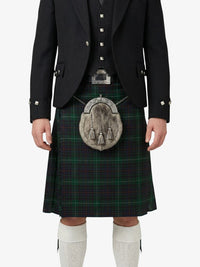 Traditional Scottish kilt with a jacket on a white background