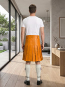 Orange Leather Utility Kilt Back Side