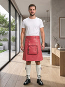 Pink Leather Utility Kilt Front SIde
