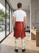 Red Leather Utility Kilt Back Side 
