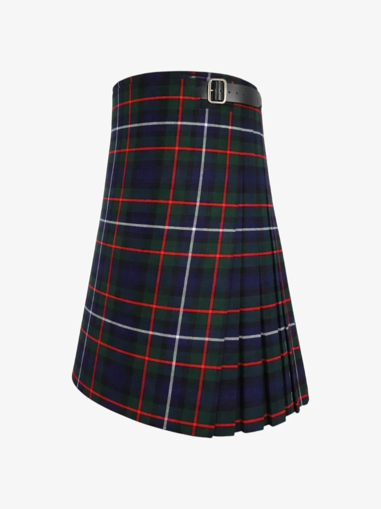 Plaid kilt with a visible belt on a white background