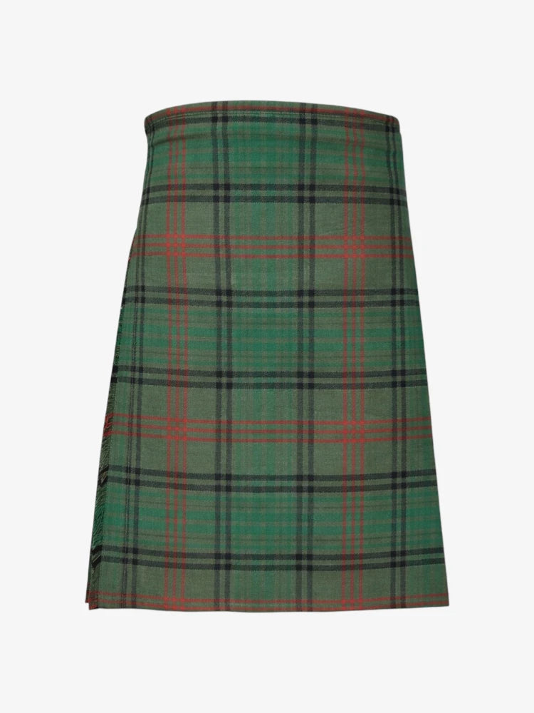 Green plaid kilt on a white background