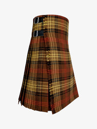 Plaid kilt with a belt on a white background