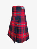 Red and blue plaid kilt on a white background