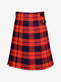 Red and blue plaid kilt on a white background