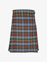 Plaid kilt with a colorful pattern on a white background