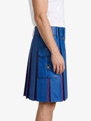 Standard Blue Leather Kilt With Purple Pleats Right