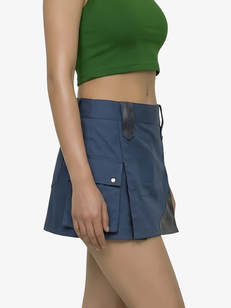 Women Dark Blue Utility Kilt