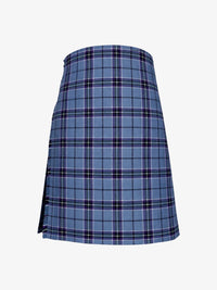 Blue plaid kilt on a white background
